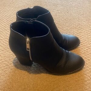 Express Black Zipper Ankle Booties